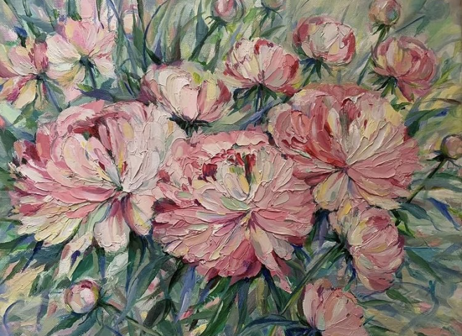 «Пионы»холст,масло