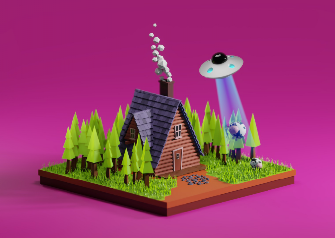 Домик и НЛО