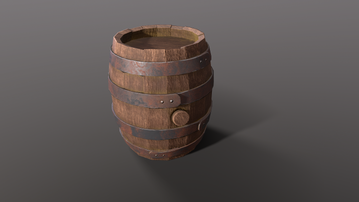 Модель бочки Lowpoly