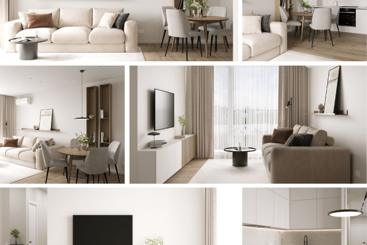 Кухня-гостиная в современном стиле 20 кв.м.