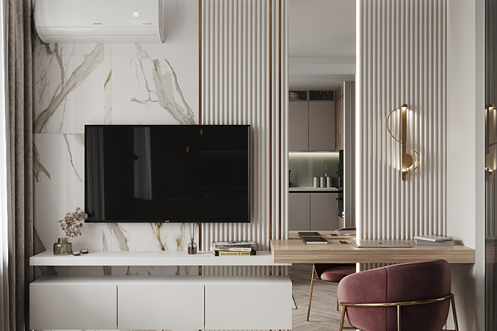 Квартира-студия в стиле неоклассика