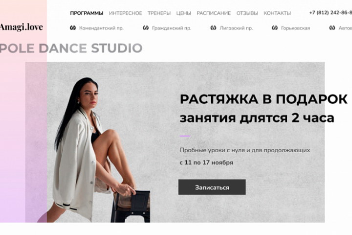  Landing Page  Pole Dance Studio