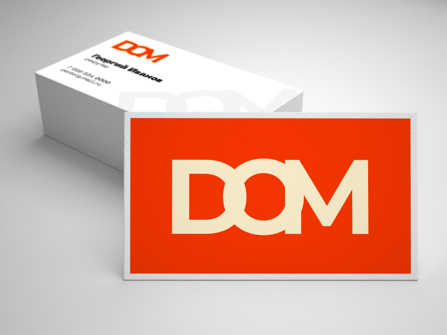 Визитка сотрудника компании DOM