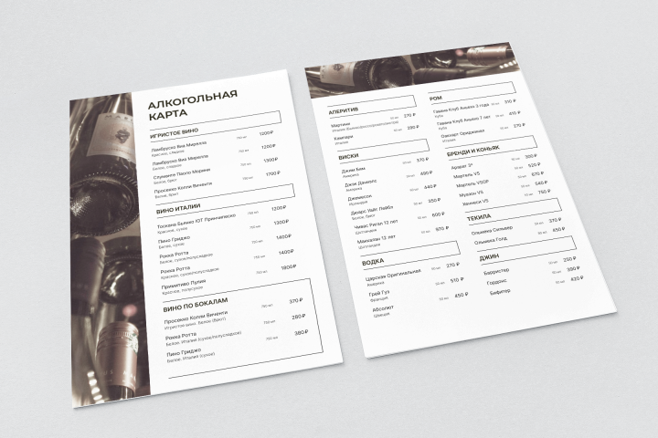Алкогольная карта