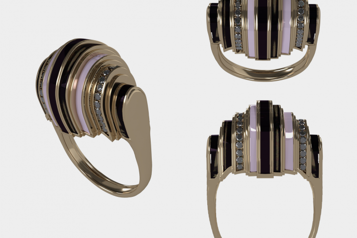 Кольцо с аметистом