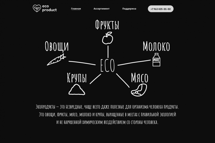 Эко - Продукты (Работа без заказчика, для примера)