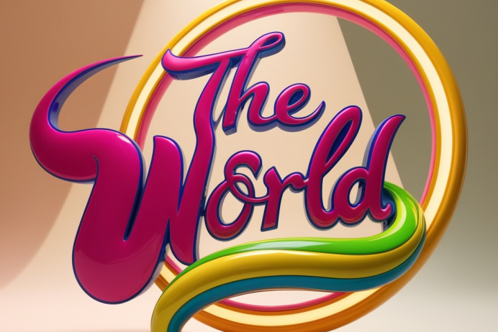 Логотип слова "the world"  в 3d