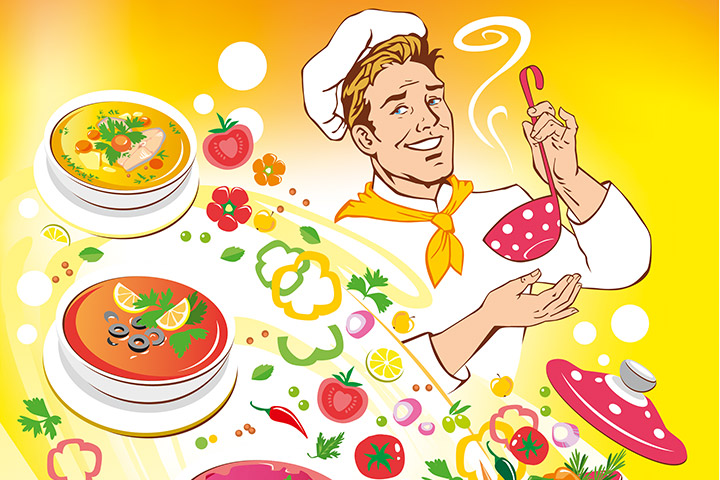 Серия кулинарных иллюстраций (9 штук)