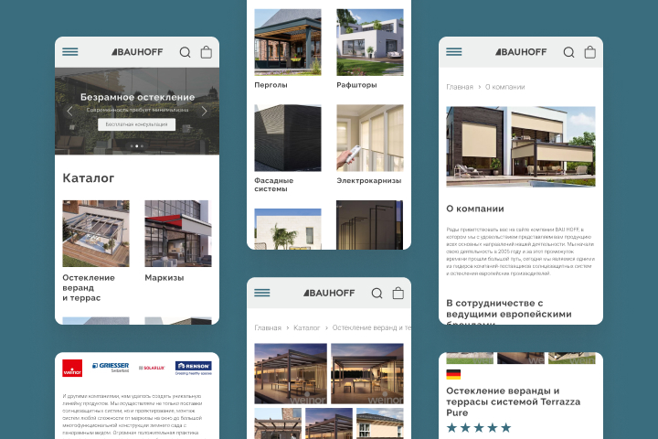 BauHoff — дизайн мобильной версии сайта