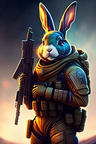 Кролик в военной форме 3.