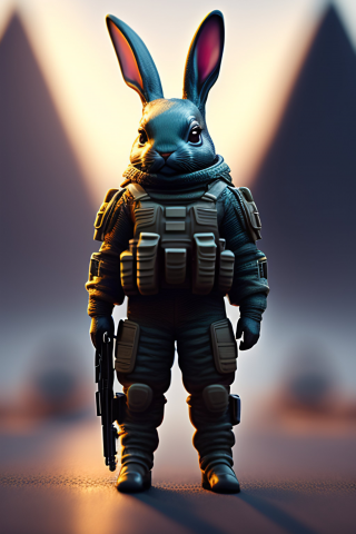 Кролик в военной форме