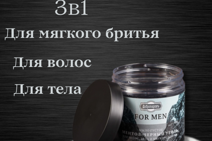Инфографика для густого мыла FOR MEN