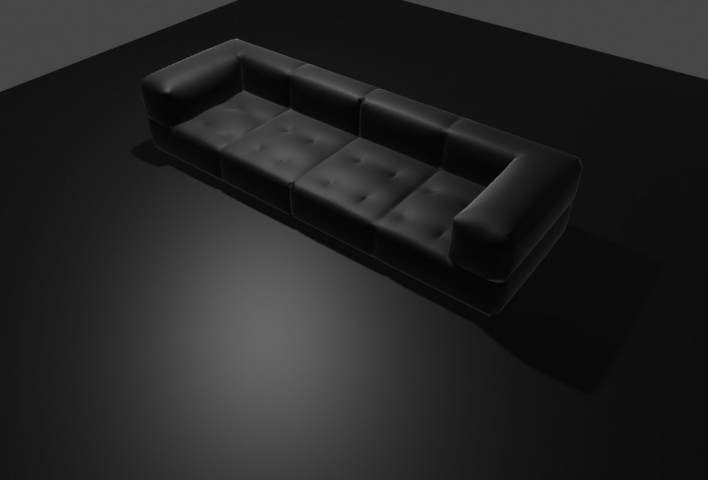 диван выполненный в blender