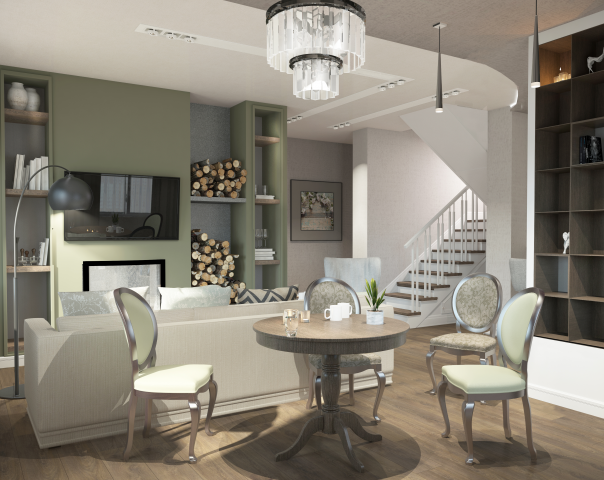 Кухня-гостиная. Ракурс 3.