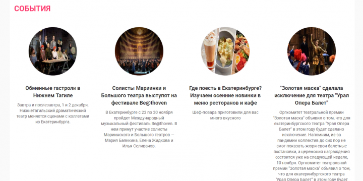 Публикация новостей о событиях в городе