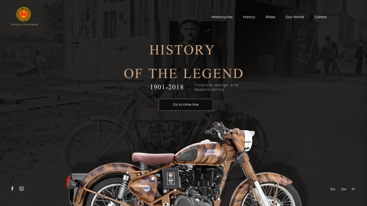 Дизайн сайта History of the Legend