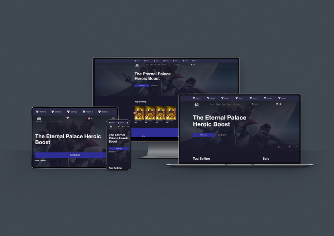 Вёрстка интернет-магазина по продажам игровых услуг "Shineboost"