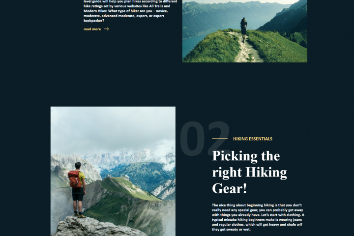 Hiking guide landing