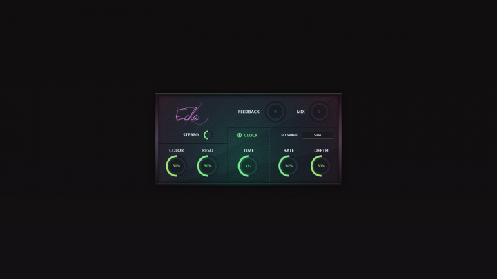 Дизайн окна Echo VST плагина программы Polyform Studio