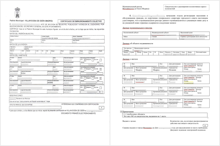 Перевод свидетельства о расширении коллективных прав