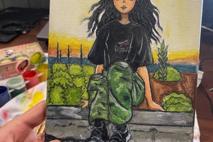 Рисунок на холсте 15 x 25 см