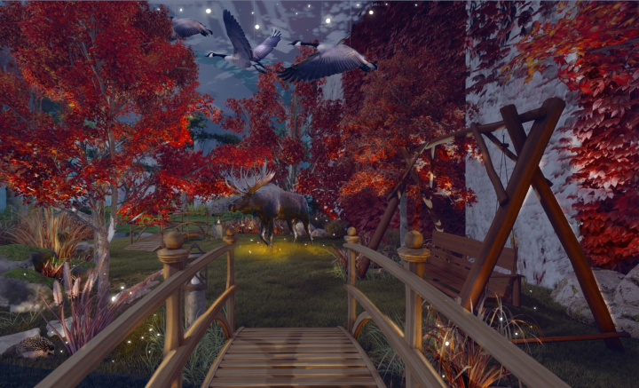 Зал музея «Осень» , ночь