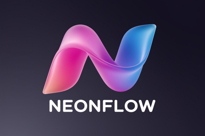 NeonFlow — логотип для музыкального приложения