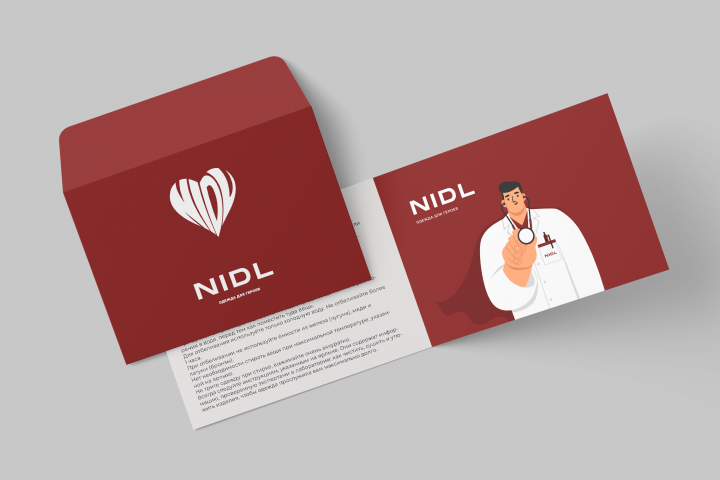 Разработка дизайна открытки и конверта для бренда "NIDL"