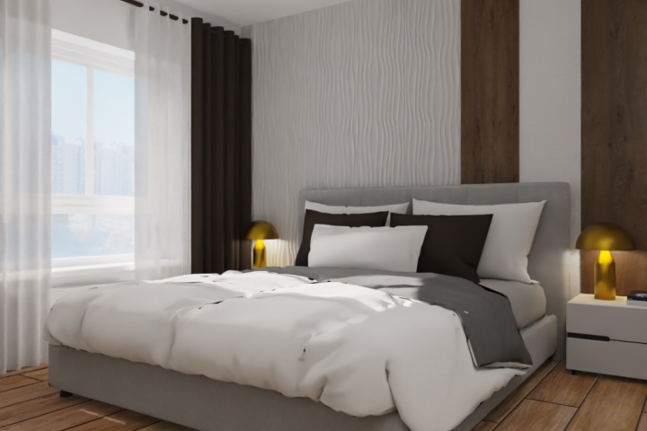 Спальня S=13м2. ЖК Ильменский 17. ПИК. Москва