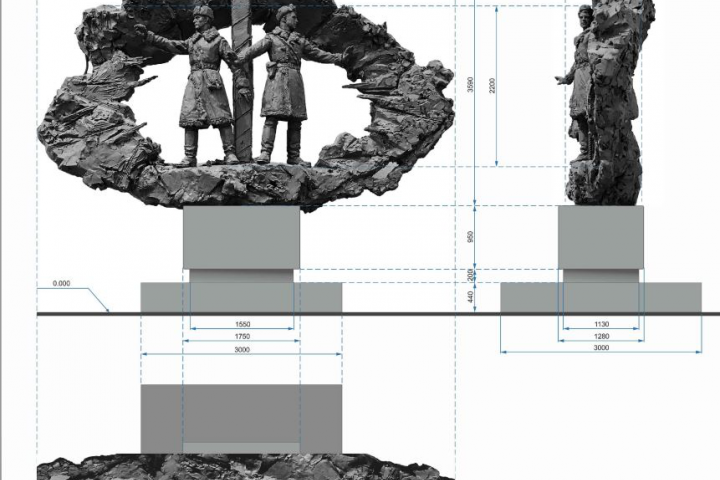 Конструктивные решения крепления памятника к постаменту