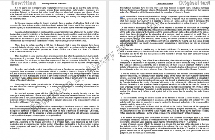 Рерайтинг на английском языке