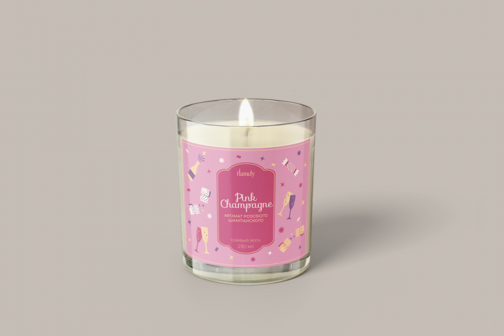 Этикетка для свечи "Pink Champagne"