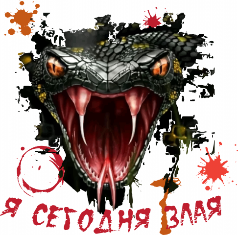 Принт на майку. Змея