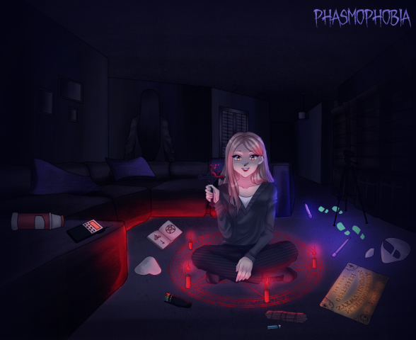 Арт в стиле phasmophobia