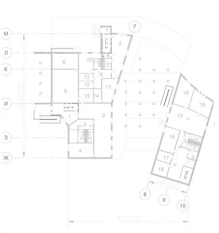 План этажа общественного здания