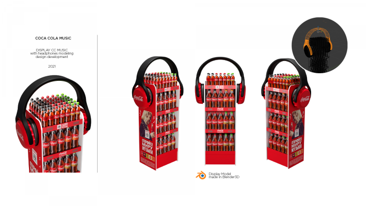 Дизайн rack 45x45 для promo Coca Cola Music / 2021