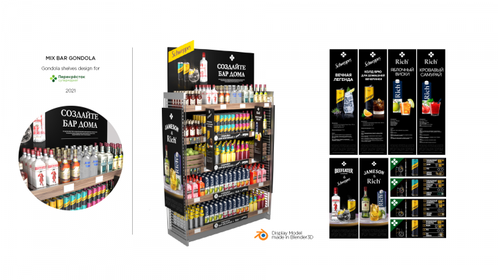 Оформление MIX BAR секции в Перекресток