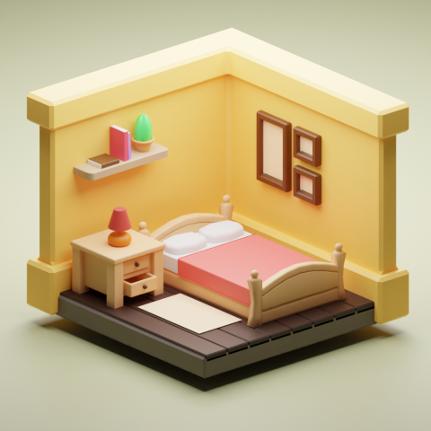 Спальня в Low Poly