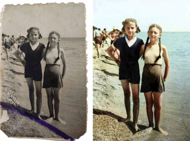 Реставрация и колоризация фото 1949 года