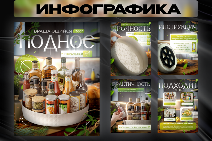 Инфографика для кухонного подноса