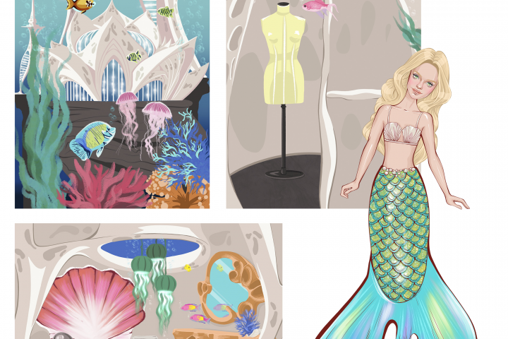 Набор для игры в бумажную куклу Boom kukla "Подводный мир"