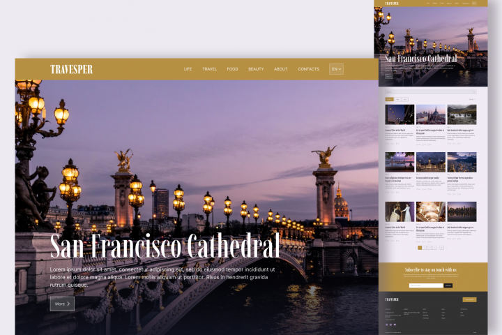 Дизайн сайта для портала о путешествиях