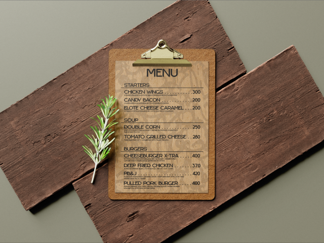 Меню для бара-бильярдной "Rebels"