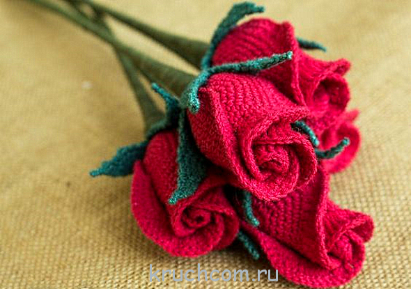 Вязание розы крючком