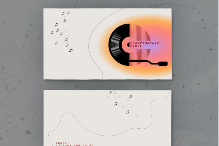 Дизайн визитки для студии винила
