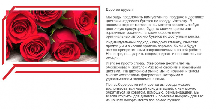 Статья для главной страницы  интернет магазина