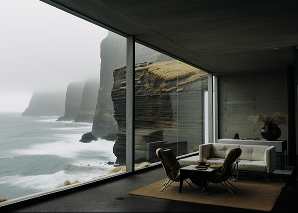 Интерьер виллы в скале