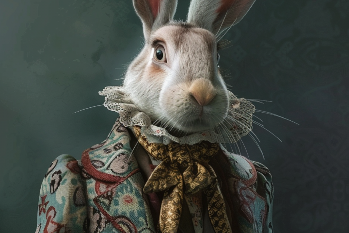Кролик в винтажном стиле