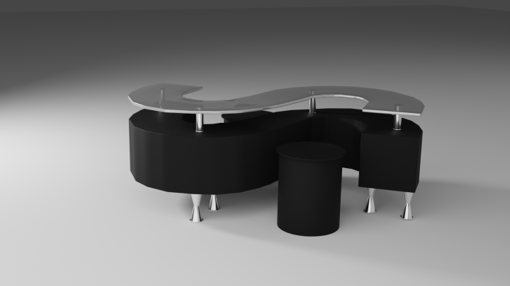 визуализация стола и стульев на белом фоне