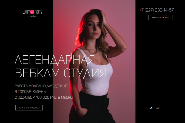 Сайт для  вебкам студии